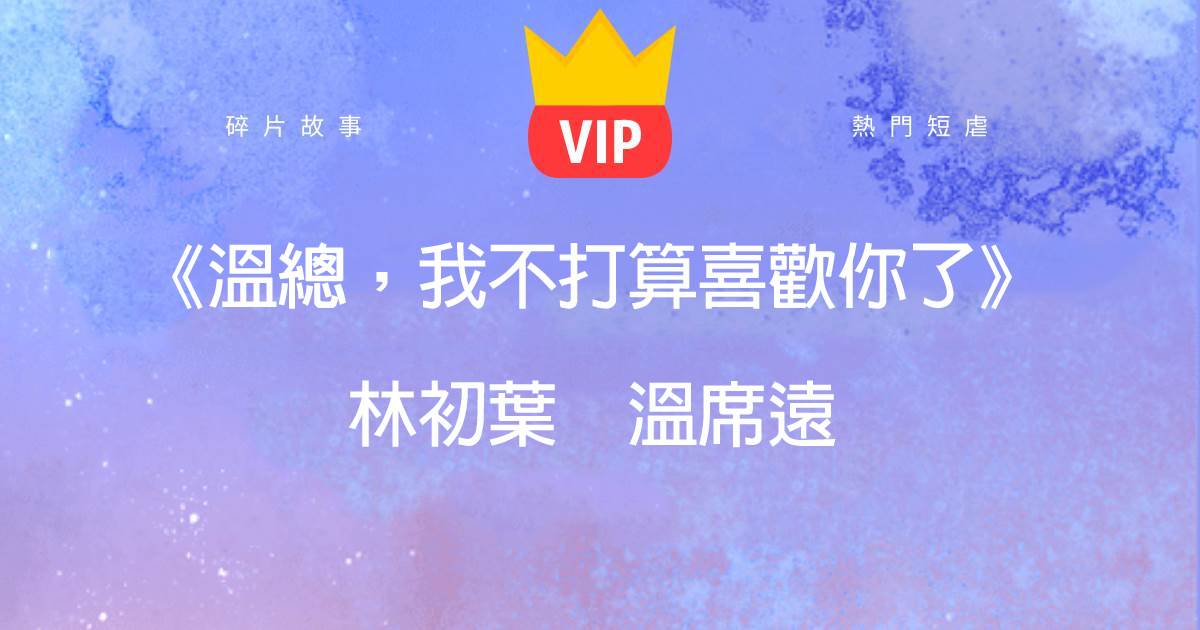《溫縂，我不打算喜歡你了》林初葉溫蓆遠