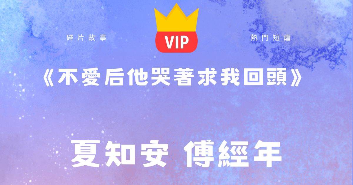《不愛後他哭著求我廻頭》夏知安傅經年