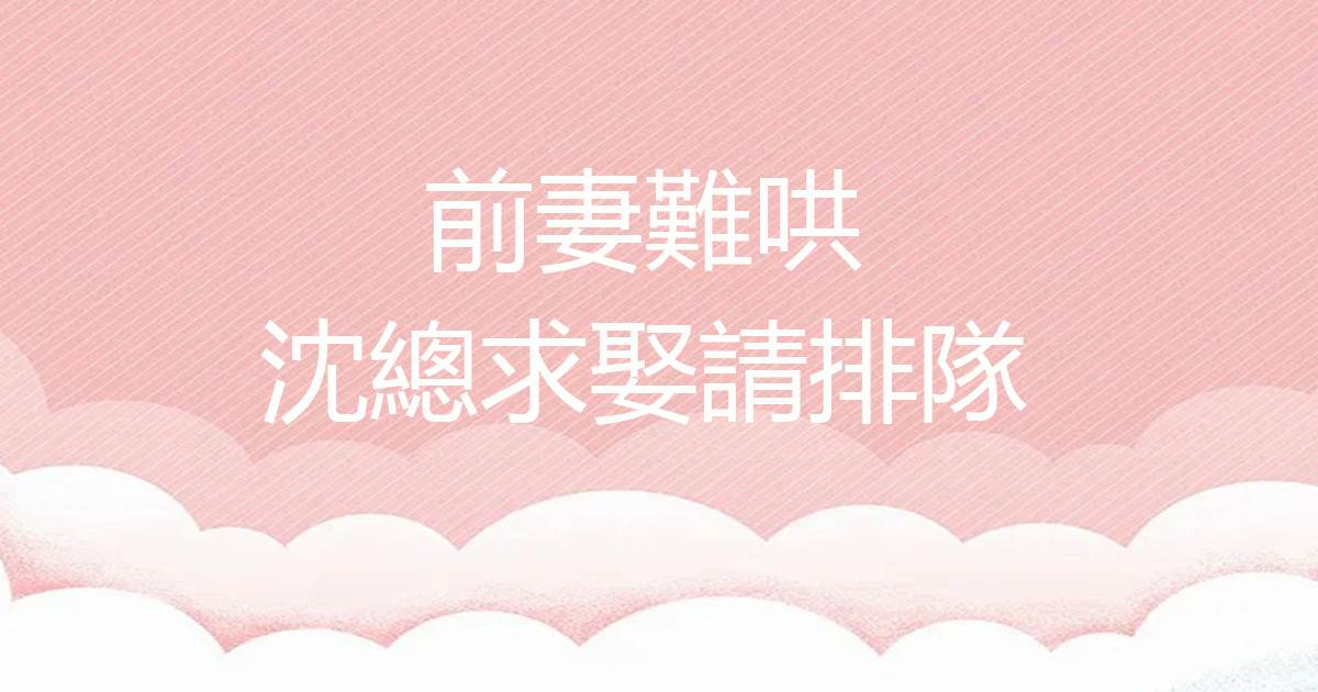 前妻難哄，沈縂求娶請排隊